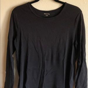 Black Cotton Long-Sleeve